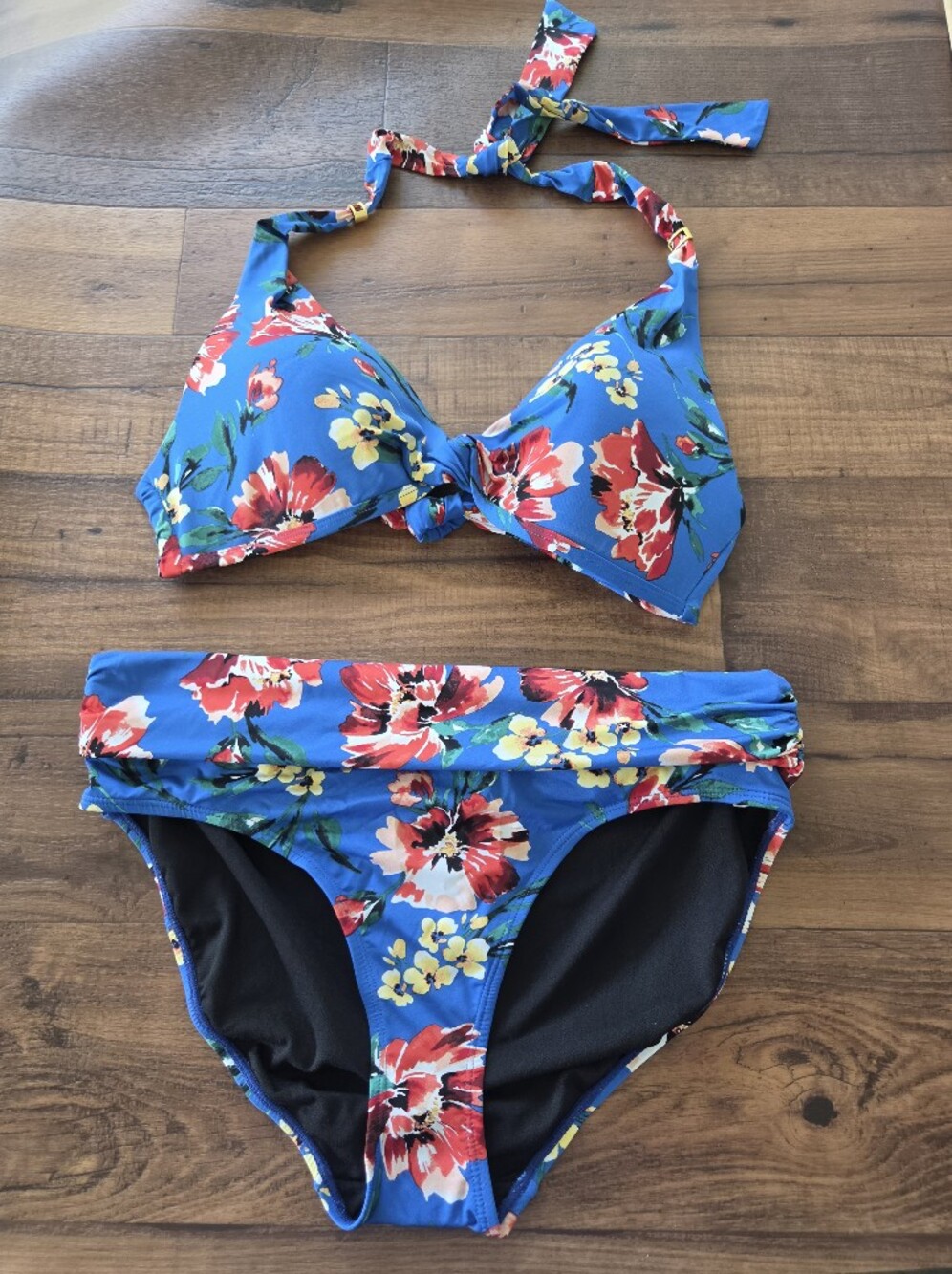 Lauren Ralph Lauren Blue Floral Two-Piece Swim Set. Sz 14 NWOT